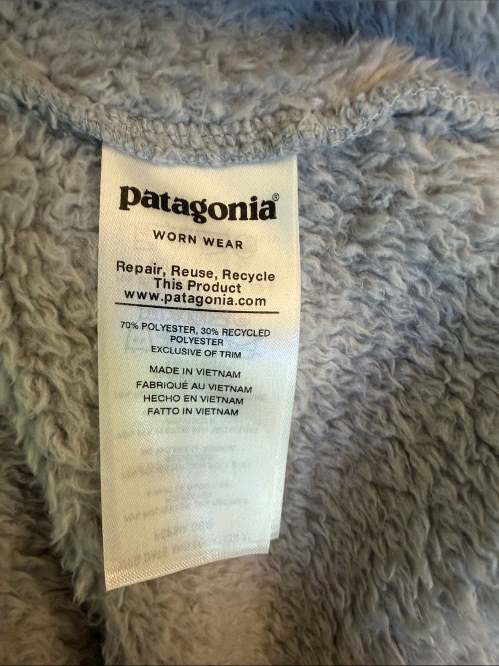 Patagonia Women’s Large Gray High-Pile Fleece Quarter Zip Pullover Sherpa Jacket - Picture 6 of 6